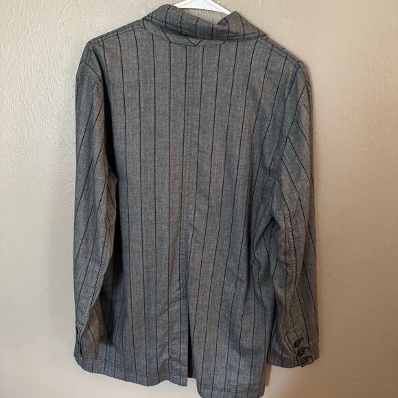 WE THE FREE Oversized Grey and Black Stripe Blazer Size Small Casual comfort - Picture 6 of 6